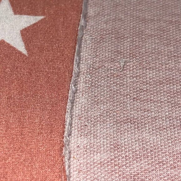 Coral Jersey Knit Fabric with a white star print 52"x60" - Picture 2 of 6